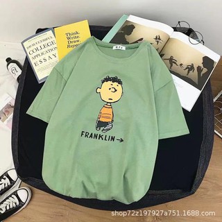 Áo thun tay lỡ form rộng in hình cậu bé FRANKLIN