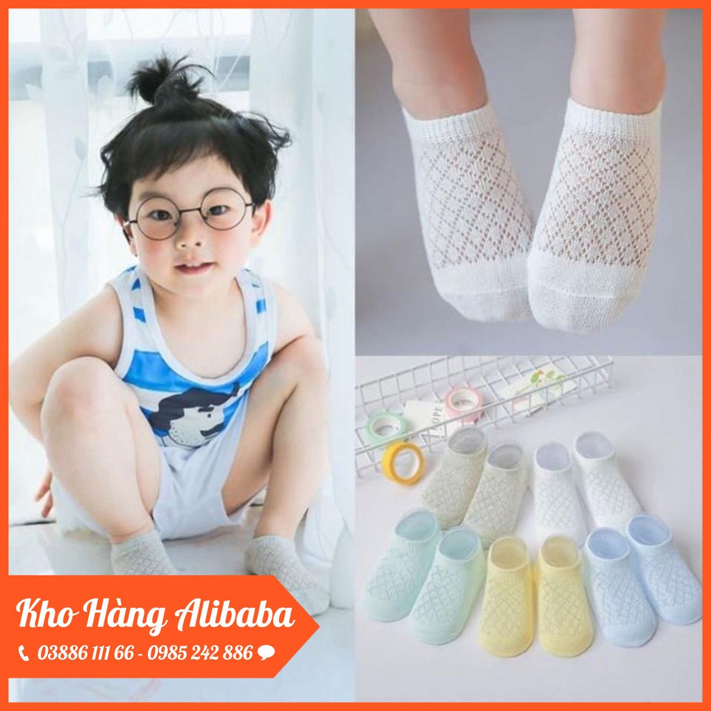 SET 5 ĐÔI Tất Lưới Trẻ Em Chống Ra Mồ Hôi Chân