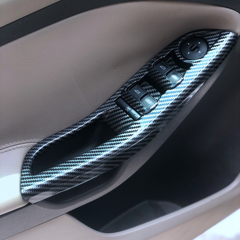 Set 4 Miếng Dán Trang Trí Nội Thất Xe Hơi Ford Focus 3 MK3 MK4 2009-2017 Bằng Sợi Carbon