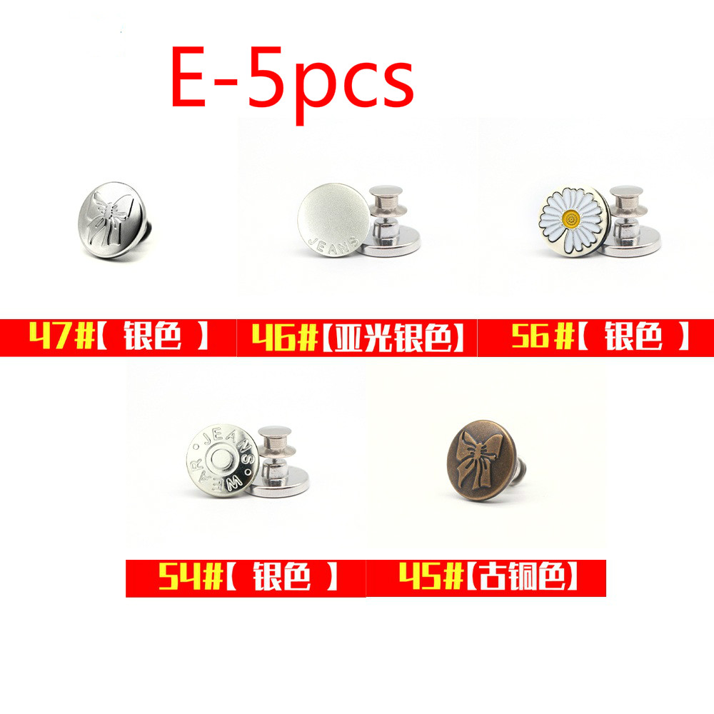 Bộ 5 Nút Thắt Lưng Quần Jean Có Thể Tháo Rời phụ kiện thắt lưng nữ