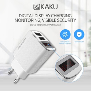 [PO] [PO] Cốc sạc nhanh KAKU 2 cổng 5V-2.4A dock sạc cục sạc nhanh củ sạc nhanh (Bảo vệ mạch điện - Màn hì