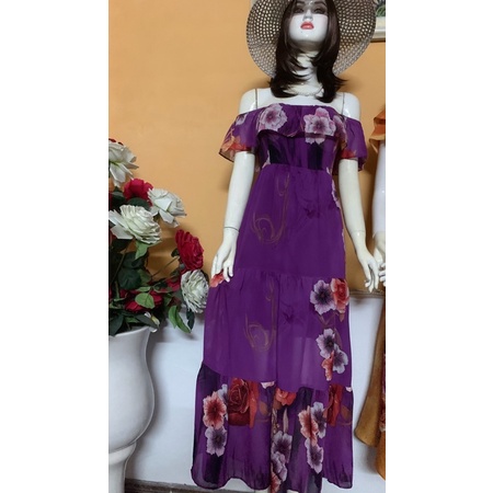 Đầm maxi hoa to