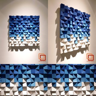 Tranh treo tường gỗ 3D tone XANH (Wood mosaic) - KÍCH THƯỚC 30x30 và 50x50cm
