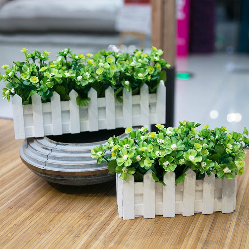 Hàng Rào Gỗ Dài 30cm Kèm Mút Dùng Để Cắm Hoa Trang Trí