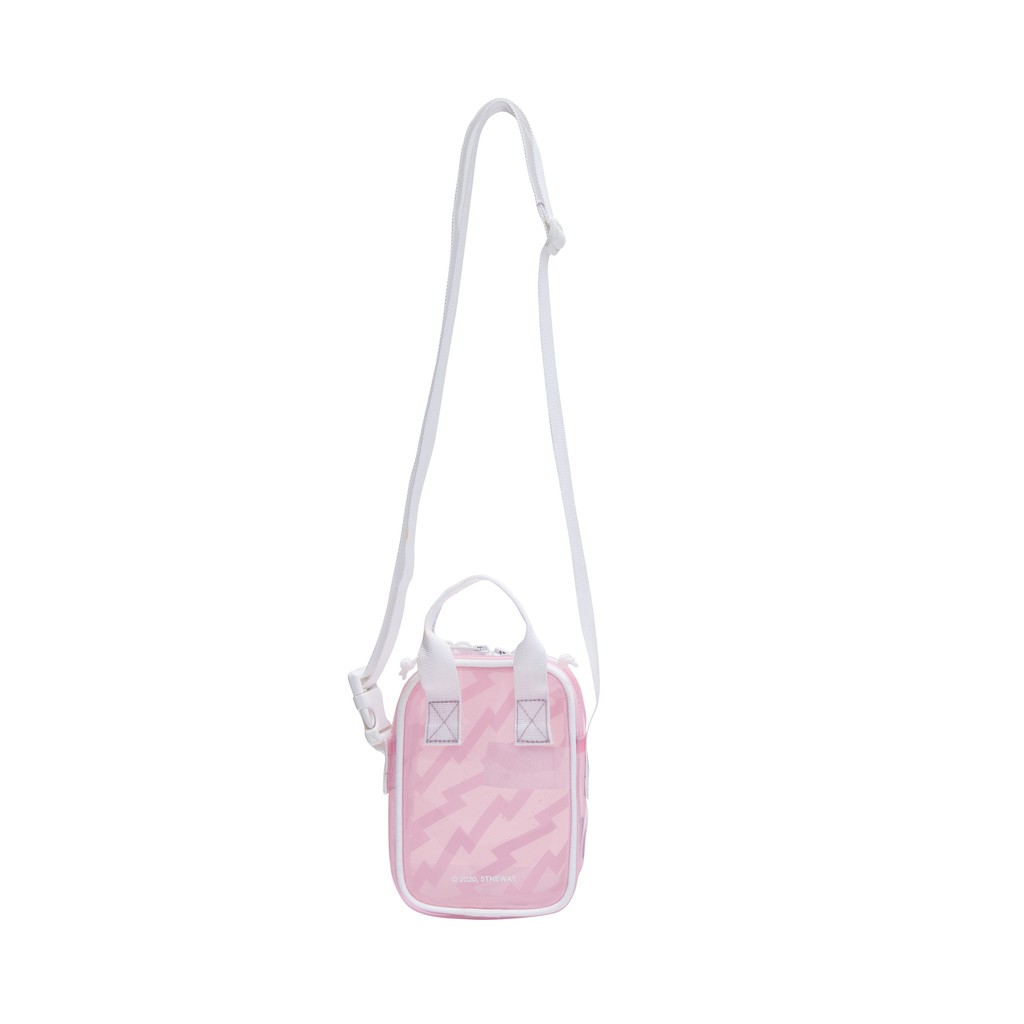 5THEWAY® /plastic/ VERTICAL SHOULDER BAG™ in PINK aka Túi Đeo Chéo Trong Suốt Hồng