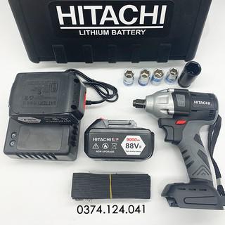 Siết bulong Hitachi 88V - Tặng kèm 6 đầu khẩu, Khoan Pin, Bắn Vít, Xiết ốc KHÔNG CHỔI THAN, Loại 2 PIN