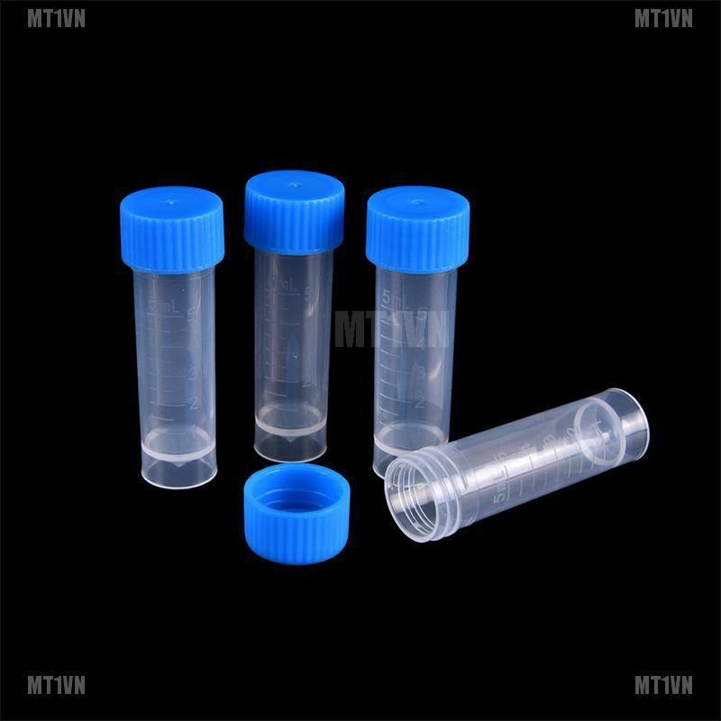 Bộ 10/20/50/100 ống nghiệm 5ml bằng nhựa chuyên dụng có nắp