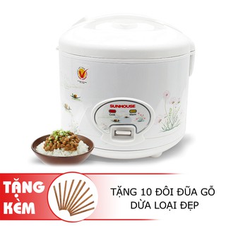 Nồi Cơm Điện Sunhouse SHD8602/8601 1.8L Tặng 10 Đôi Đũa Dừa