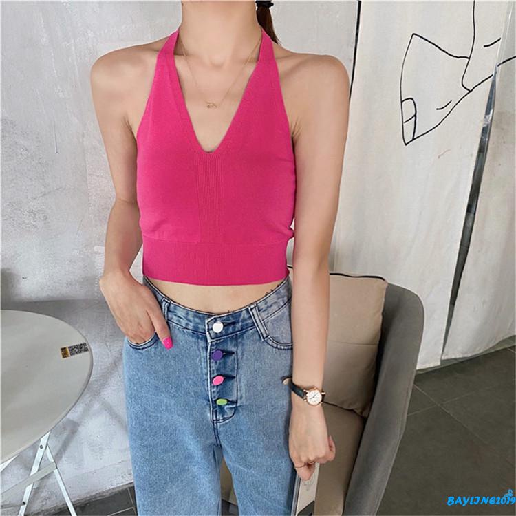 Áo lửng hai dây màu sắc kiểu dáng thời trang gợi cảm cho nữ