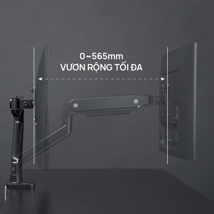 Giá đỡ / ARM màn hình Human Motion M8 - Đỡ 2 màn,trong tải 10kg,xoay 180 độ, - Hàng chính hãng