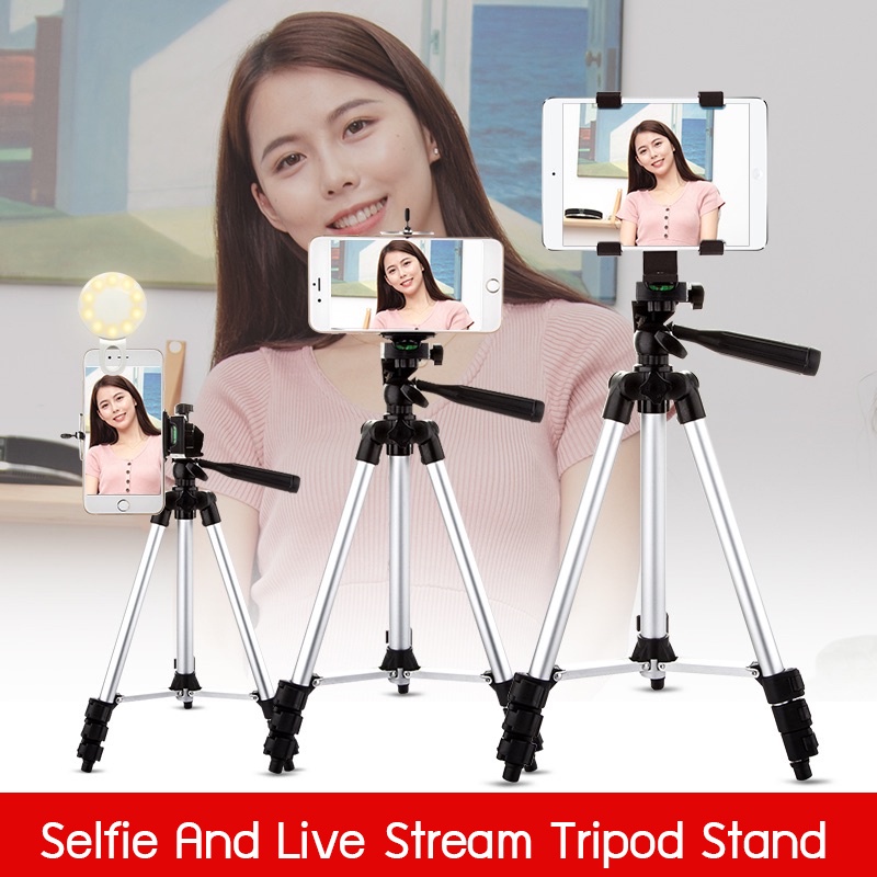 Giá đỡ điện thoại Tripod 3110 -kèm kẹp điện thoại 3 chân-điều khiển remote tương thích với nhiều dòng máy Gậy 3 Chân