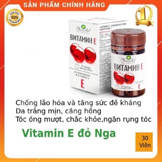 Viên uống Vitamin E đỏ của Nga 270mg hỗ trợ làm đẹp da chống lão hoá