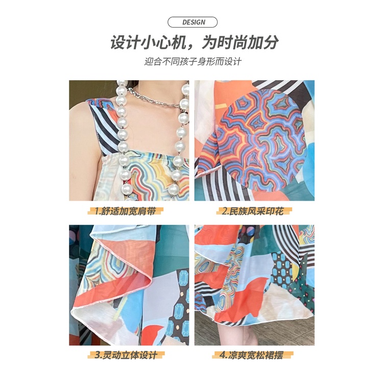 Đầm Voan Dáng Dài Phong Cách Bohemian Thời Trang Mùa Hè Hàng Mới Dành Cho Bé Gái