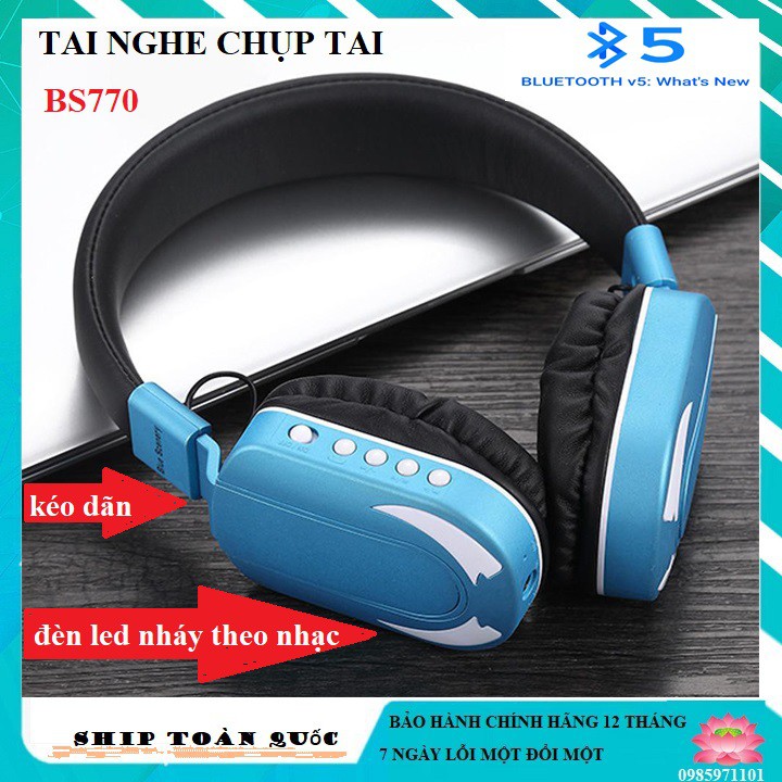 Tai nghe bluetooth chụp tai NO: BS770 hỗ trợ thẻ TF chất lượng cao