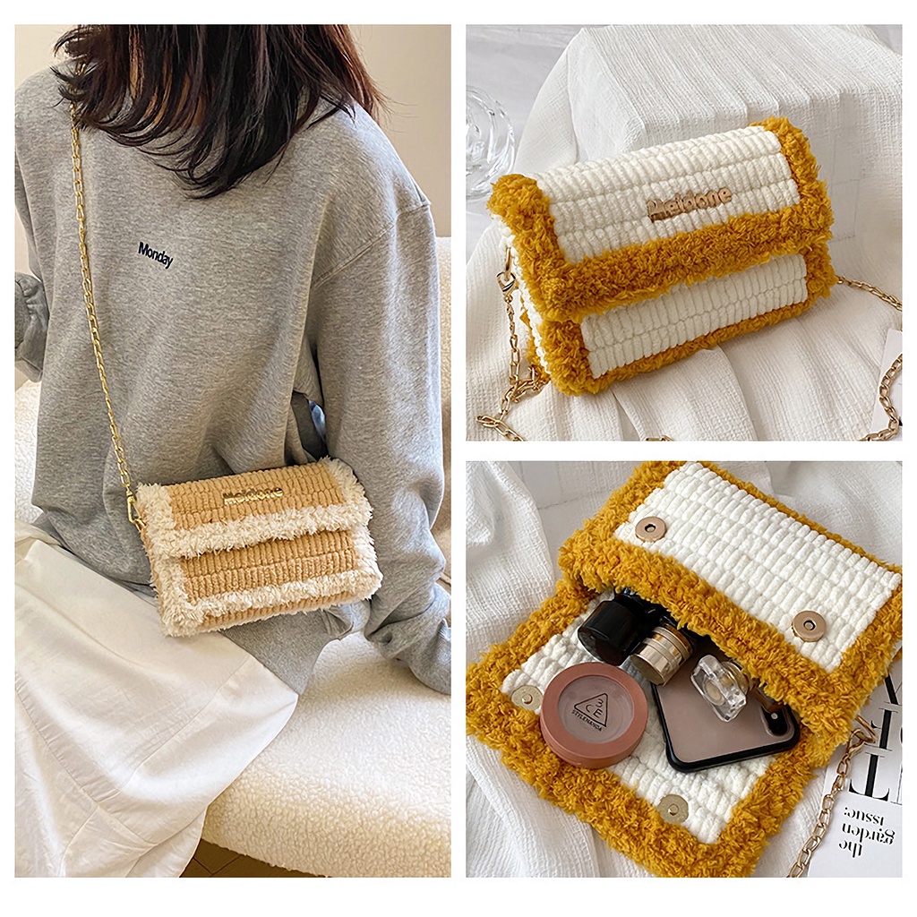 [Có video hướng dẫn] Túi handmade tự đan, túi len đeo chéo Meidone thời trang Hàn Quốc - Bộ phụ kiện đầy đủ LX106