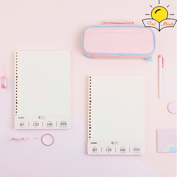 Sổ còng Klong B5 ruột chấm dotgrid/ caro/ kẻ ngàng giấy refill binder tùy chọn