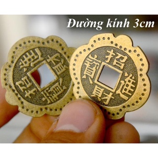 Đồng xu hoa mai xu phong thủy chiêu tài lộc 3cm bằng đồng phong thủy bán đồng xu