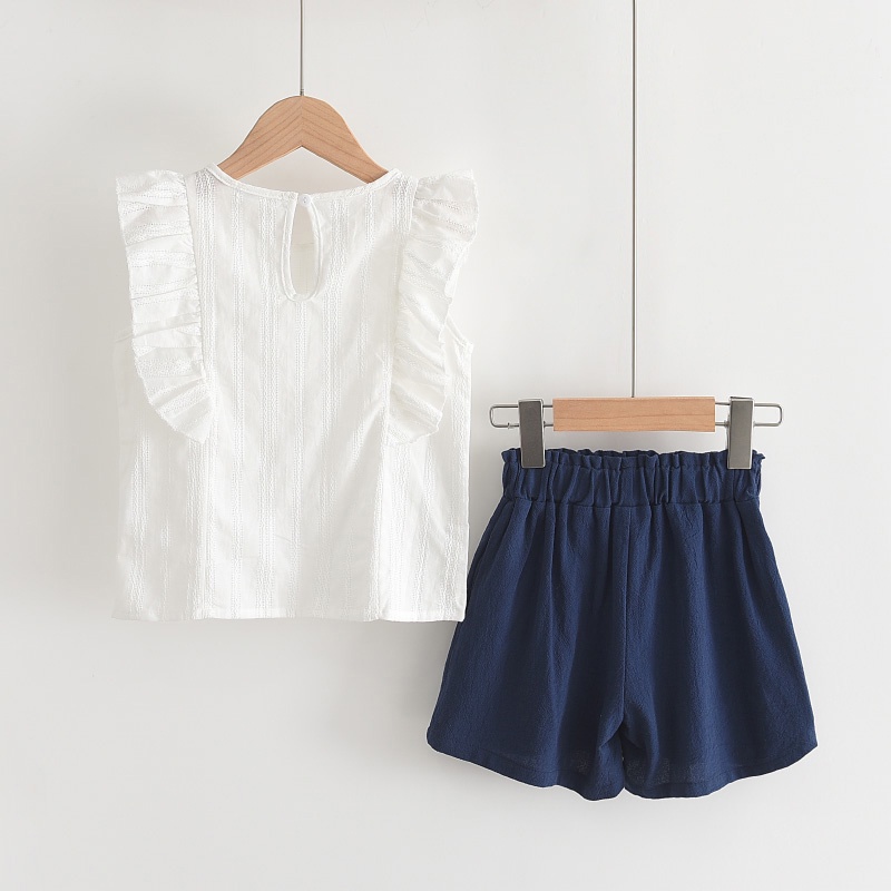 Bộ áo voan không tay in hoa + quần ngắn BEAR LEADER thời trang mùa hè cho bé gái 3-7 tuổi