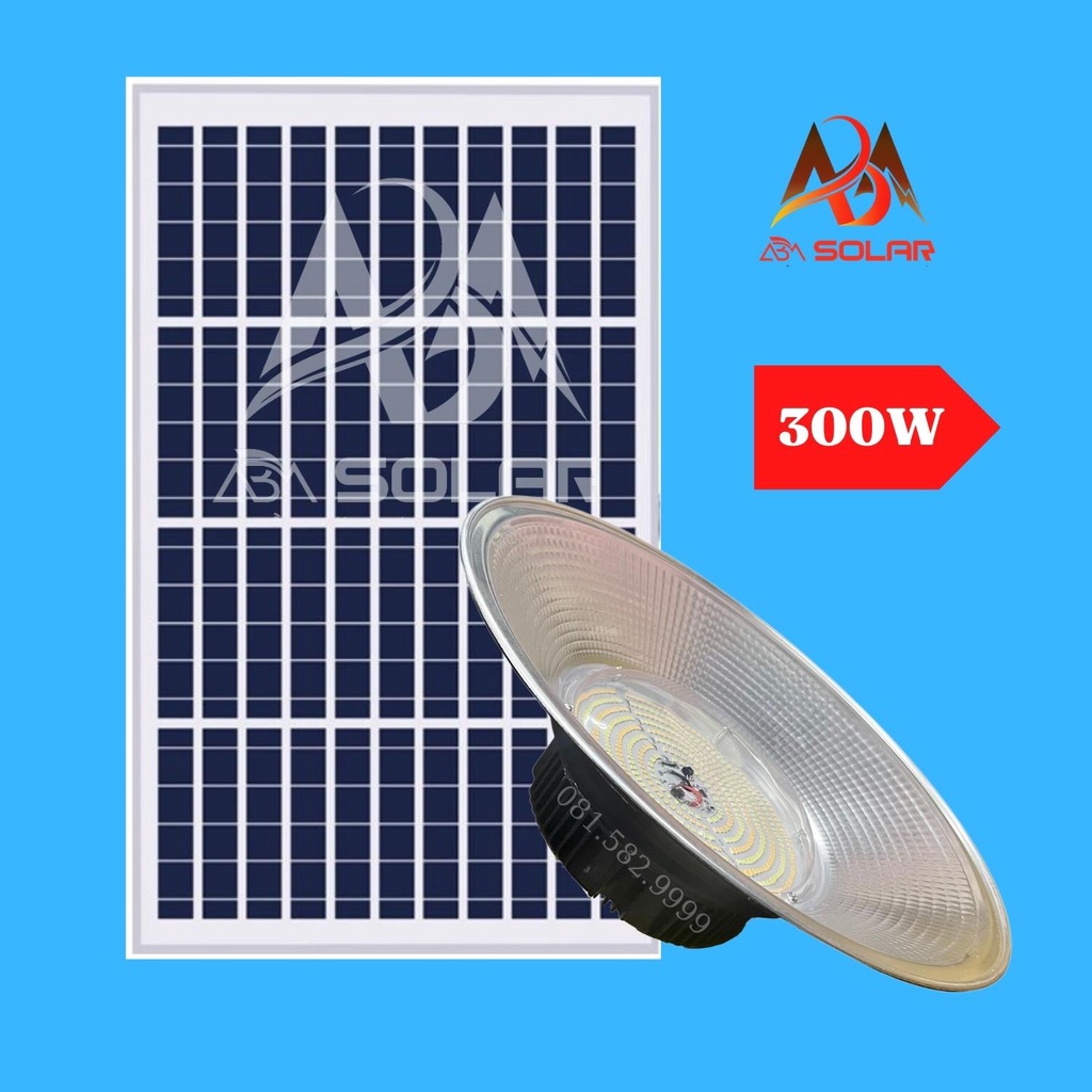 [300w] Đèn Treo Trần Năng Lượng Mặt Trời, Công Suất 300W, Sáng 3 Màu LED, Chiếu Sáng Trong Nhà- ABM SOLAR