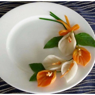Combo 5 Dĩa vân ảo sứ trắng 8inch