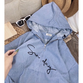 Áo khoác da lộn oversize Sunday đen xanh be nâu
