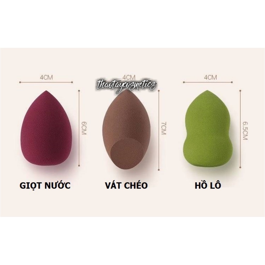 Mút trang điểm tán kem nền hồ lô, giọt nước, vát chéo Makeup Sponge (màu ngẫu nhiên)