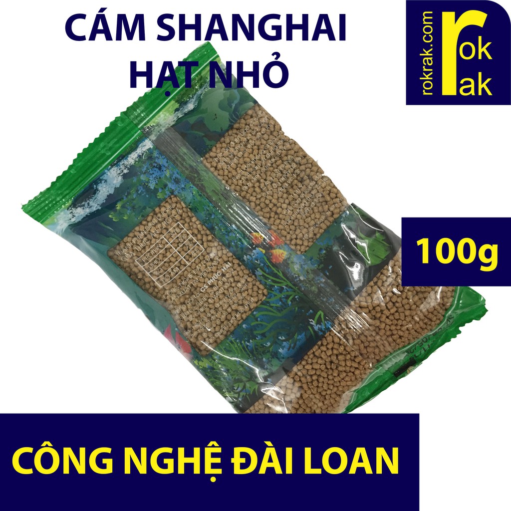 Cám cá Shanghai thức ăn cho cá lên màu 100g hạt nhỏ