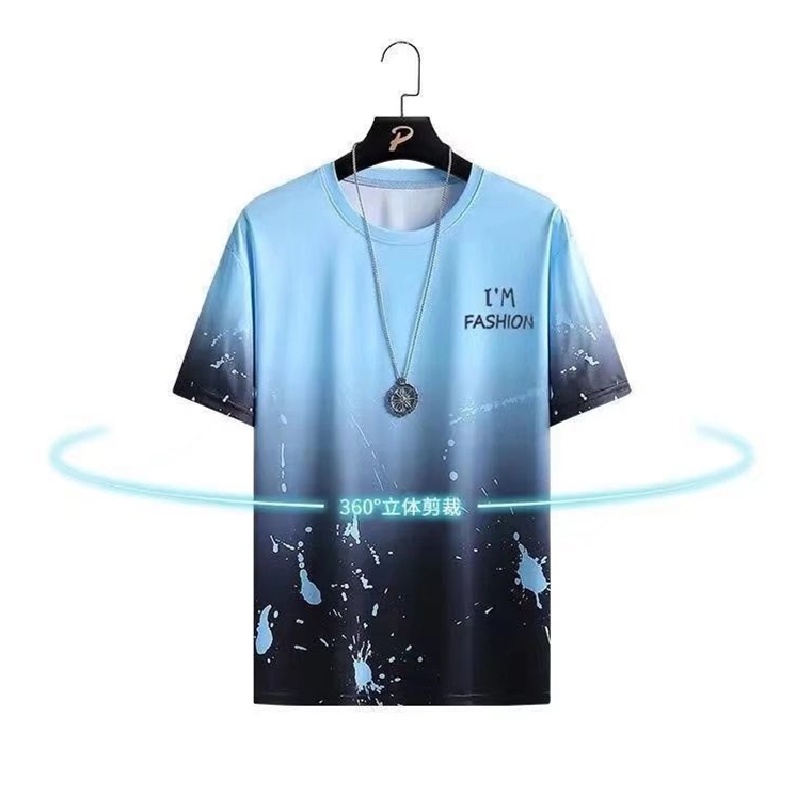 Bộ Đồ Thể Thao Áo Thun Cổ Thuyền Dáng Rộng In Họa Tiết Thời Trang Mùa Hè Hàn Quốc Cho Nam Cỡ Lớn / [M-3XL]