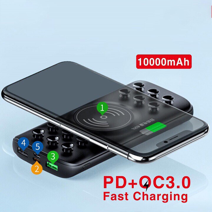 Sạc Dự Phòng Tích Hợp Sạc Không Dây 10000mAh Earldom PD01 Hàng Chính Hãng - BH Lỗi 1 Đổi 1