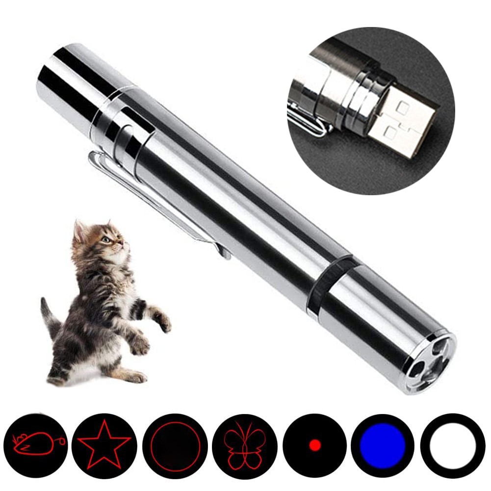Đèn Pin Cầm Tay 7 Trong 1 Có Cổng Sạc Usb Tương Tác Thú Cưng
