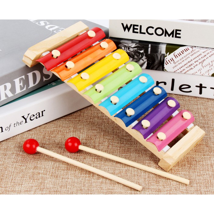 Đồ Chơi Đàn Gỗ 8 Thanh Quãng Xylophone - Đồ Chơi Âm Nhạc Cho Bé