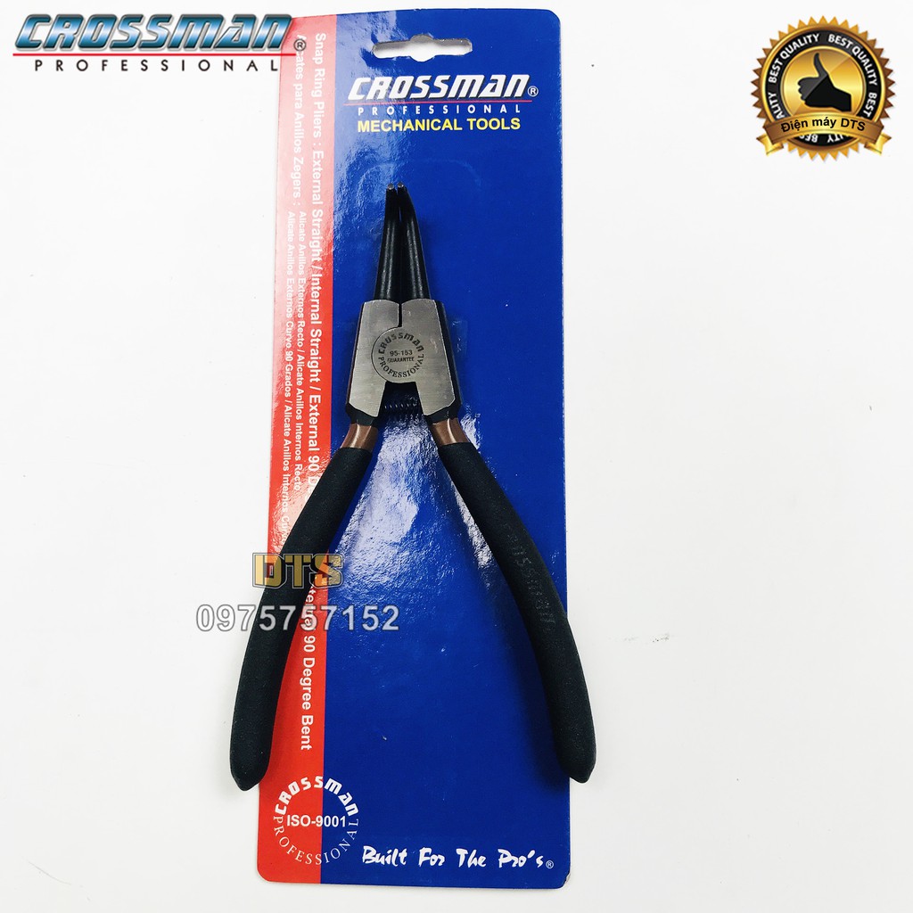 Kìm mở phe ngoài mũi cong cao cấp CROSSMAN 95-153 GUARANTEE 7 inch, kìm phanh thép CR-V kềm mở phe mũi cong mở ngoài