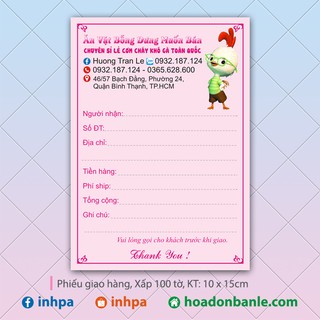 Phiếu ship hàng Hương Trần Lê (400 tờ)