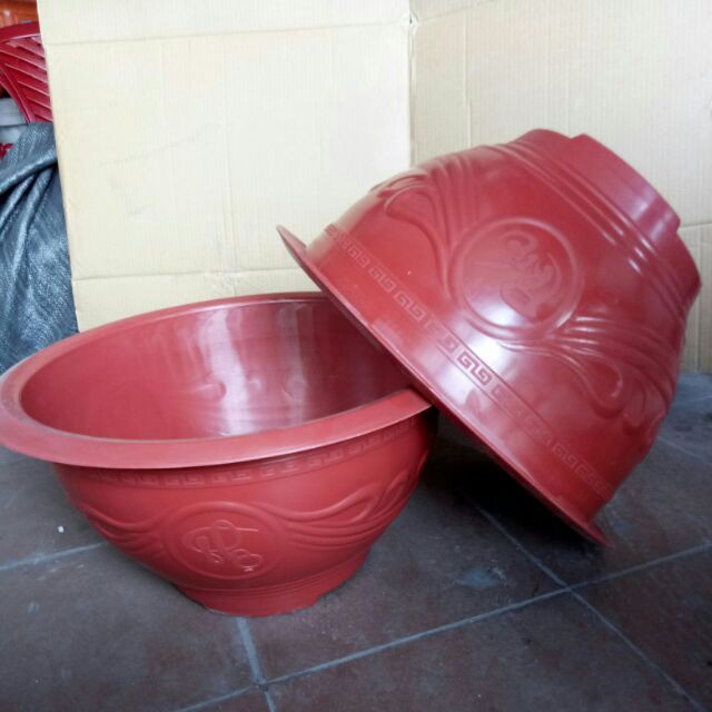 [HOT] 10 chậu nhựa trồng cây T48 đỏ 46x25cm