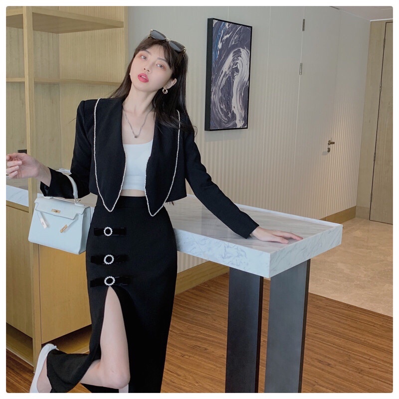 Chân Váy Dài Đính Nút Kiểu Xẻ Tà Gợi Cảm - SOGI CV03 | BigBuy360 - bigbuy360.vn