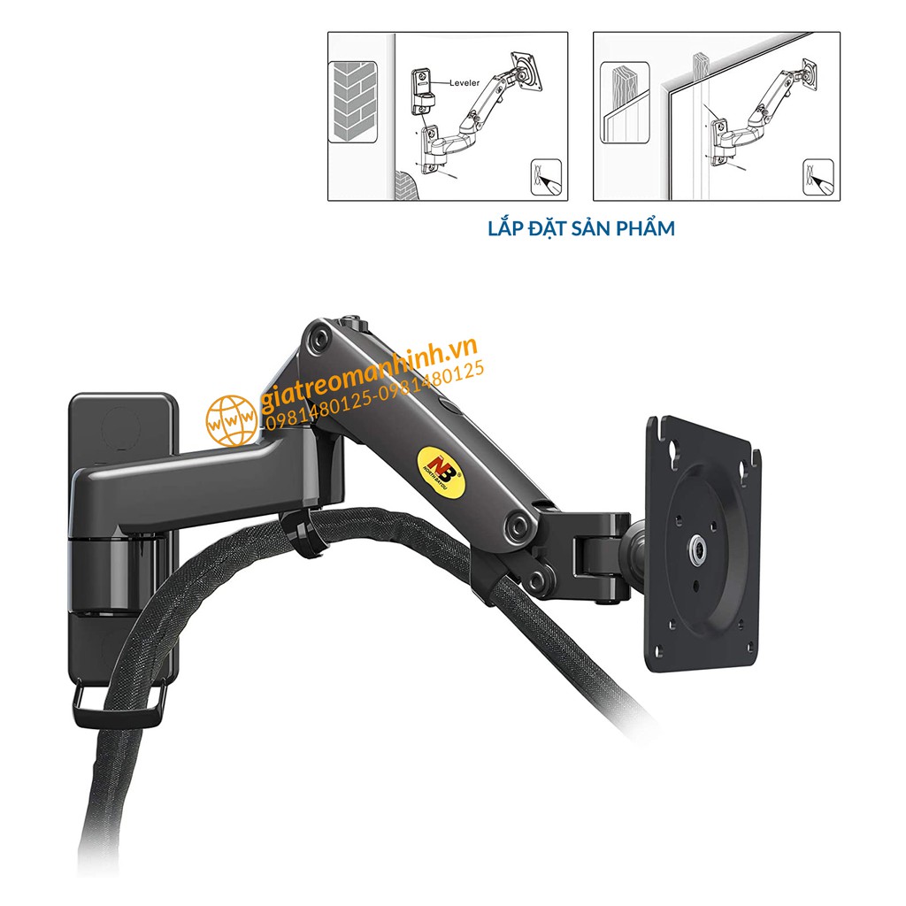 Giá Treo Màn Hình NB-F150 Tương Thích Màn 17 - 34 Inch / Lắp Đặt Treo Tường Tùy Chỉnh Đa Năng - Xoay Màn 360 Độ