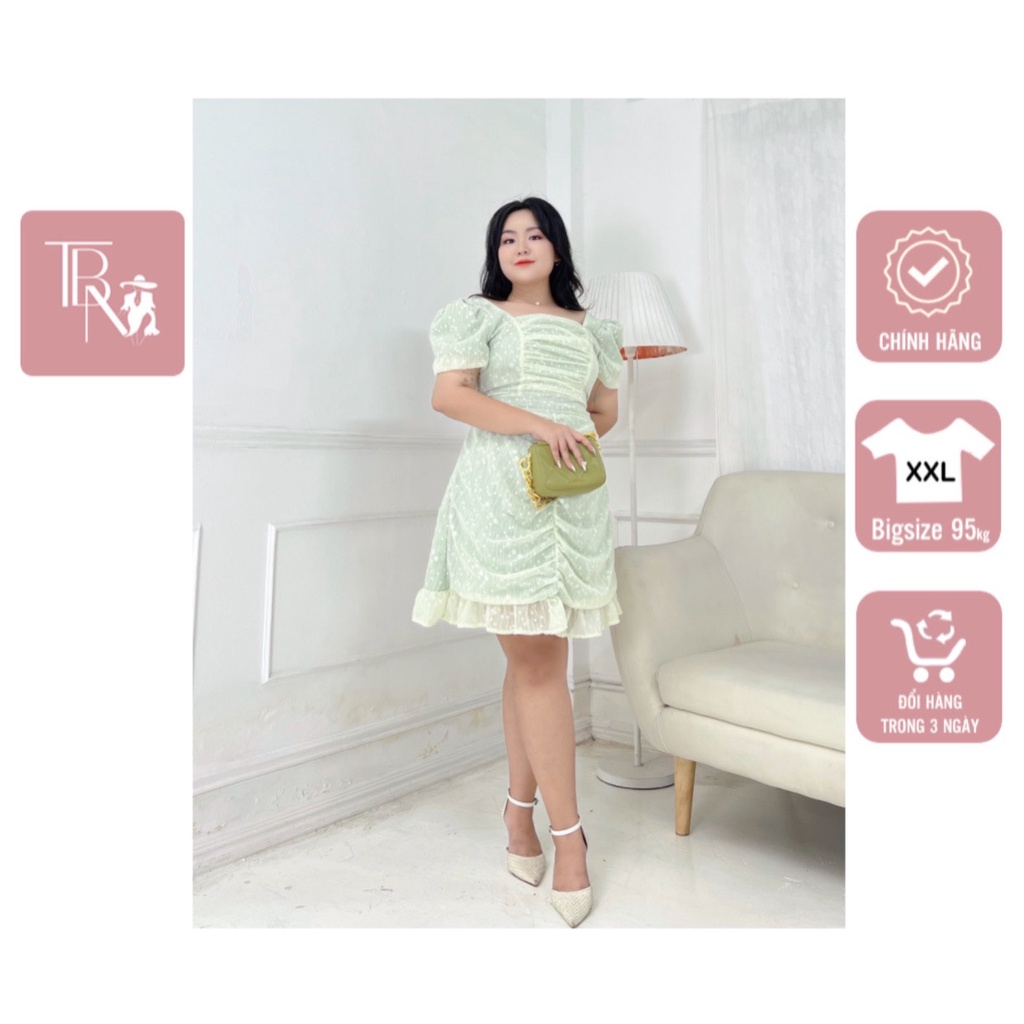 Đầm nữ nhún tơ giọt nước TBN Bigsize 1436