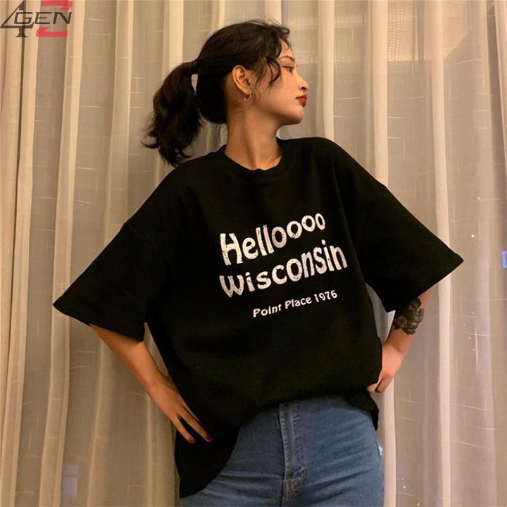 Áo thun / áo phông nữ form rộng tay lỡ hàng Quảng Châu Order chất đẹp giá rẻ thời trang unisex / Ulzzang