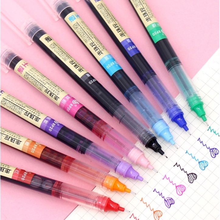Set 8 Bút Gel 0.5mm Siêu Mềm Mượt Nhanh Nhiều Màu Sắc