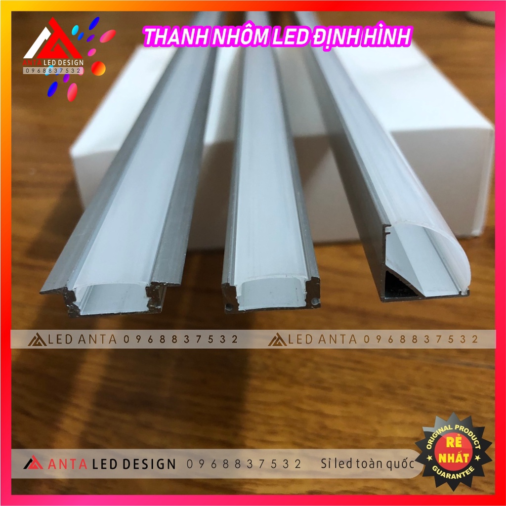 Thanh nhôm led định hình, thanh nhôm dùng cho led dán, led thanh 12v trang trí nội thất, tủ kệ