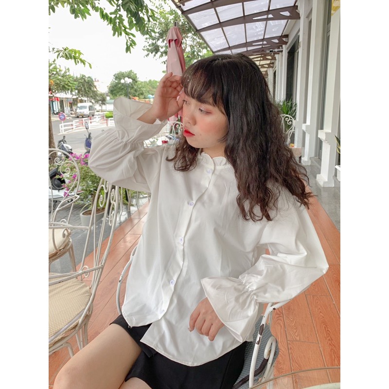 Áo sơ mi thô cổ bèo