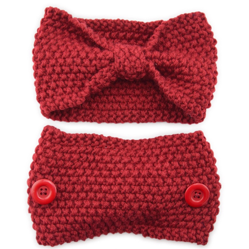 Set 5 Băng Đô Đan Len Đính Nơ Màu Sắc Ngọt Ngào Thời Trang Mùa Đông Cho Nữ