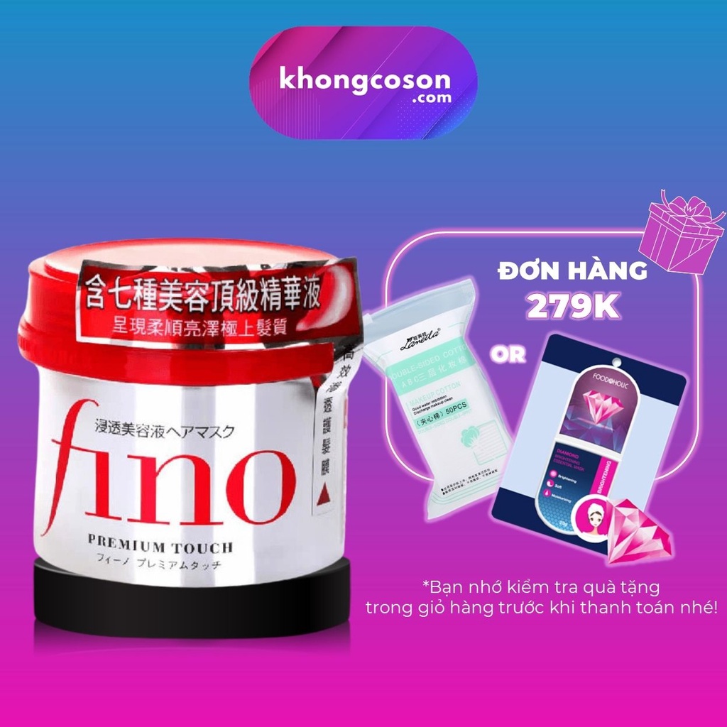 Kem Hấp Ủ Tóc Shiseido Fino Nhật Bản Cải Thiện Tóc Hư Tổn Premium Touch Hair Mask 230g - Khongcoson