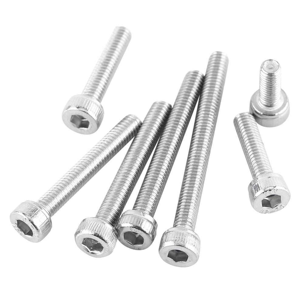 Owuh 100pcs M3 Stainless Steel SS304 Hex Socket Cap Head Screws Bolts Fastener Supply
