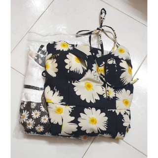 Combo set váy hoa cúc đen