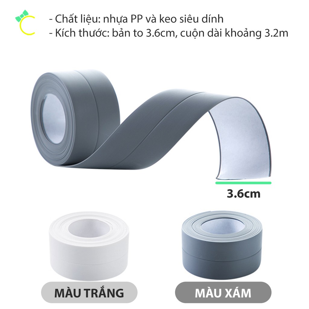 Cuộn băng dính dán kẽ hở ở bếp, bồn rửa bát chống thấm, dán chân bồn cầu chống bám nấm mốc - Cami - CMPK152