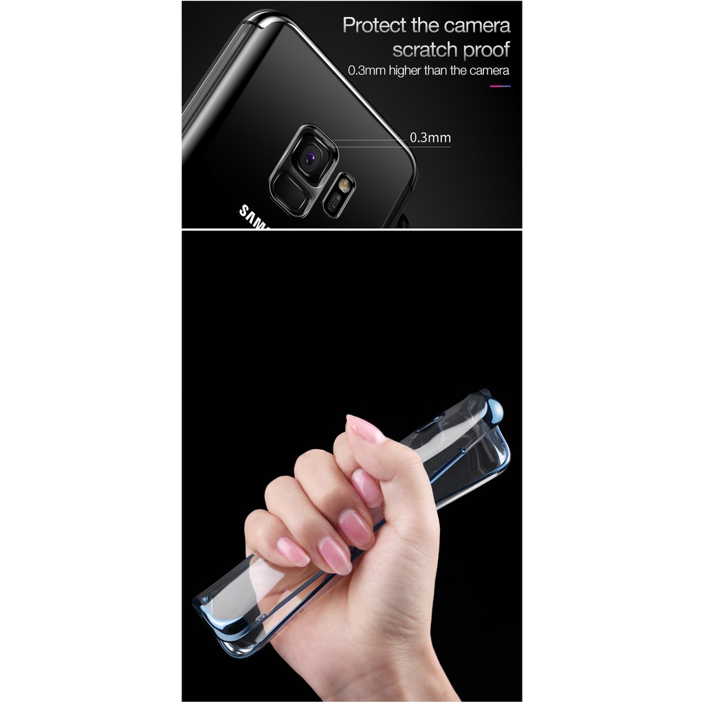Ốp lưng Samsung S9 dẻo trong suốt viền xi màu
