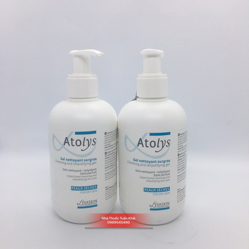 Gel ATOLYS Làm Sạch Nhẹ Cho Da Khô , Da Nhạy Cảm, Dị Ứng - 200ml