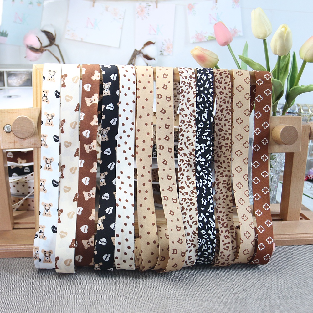 Ruy băng kaki in hình xinh xắn kích thước 2.5 3.8cm