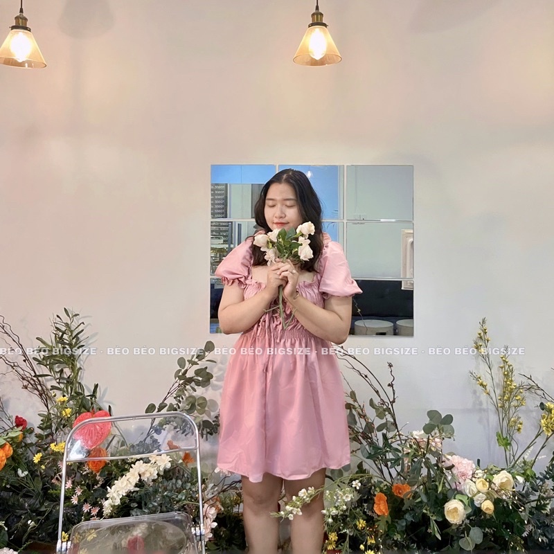 ĐẦM XOÈ BO THUN CỘT NƠ BIGSIZE 60-90KG ( BÈO BÉO )